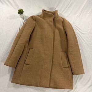 J Crew Mercantile Wool Blend Peacoat Overcoat Jacket Beige Size 4